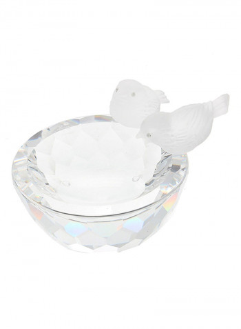 Memories Bird Bath Figurine Clear 3.5inch
