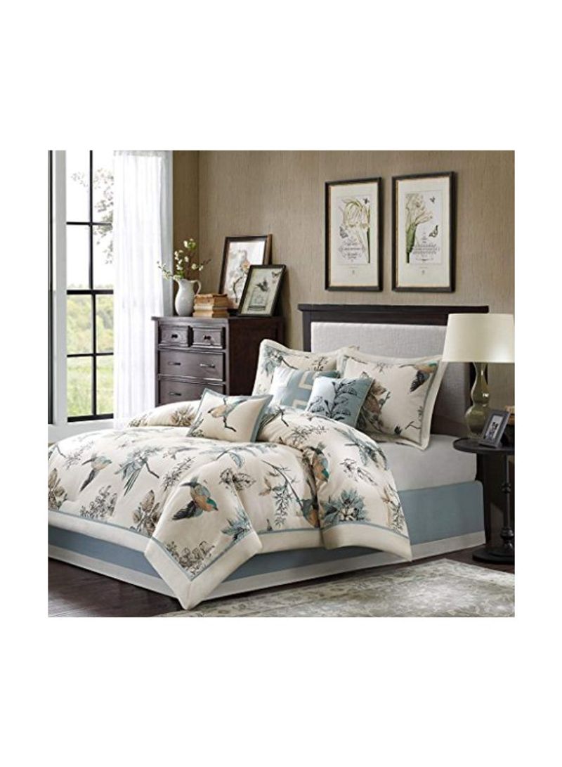 7-Pieces Comforter Sets White/Grey/Brown King