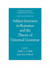 Subject Inversion In Romance And The Theory Of Universal Grammar Hardcover