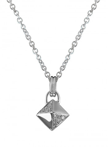0.08 Ct Diagonal Diamond Pendant White Gold
