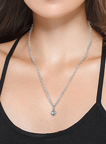 0.08 Ct Diagonal Diamond Pendant White Gold