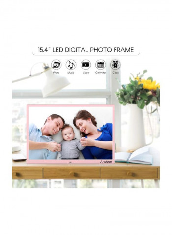 LED Digital Photo Frame With Remote Control 15.4inch Pink