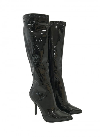 High Heel Calf Boots Black