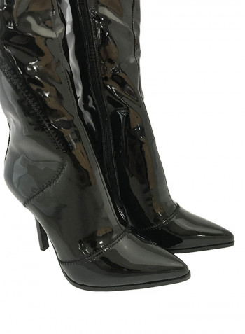 High Heel Calf Boots Black