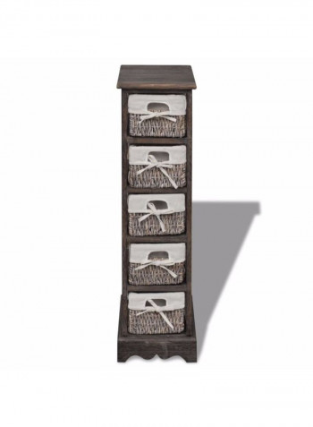 Ergonomic Storage Rack With Weaving Basket Brown/White 25 x 28 x 90centimeter