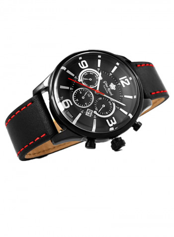 Men's Exclusive Julian Round Shape Leather Analog Watch E11419A-1A3