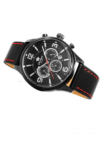 Men's Exclusive Julian Round Shape Leather Analog Watch E11419A-1A3