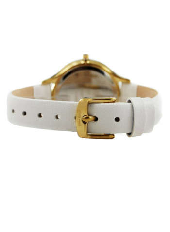 Women's Exclusive Lumin Round Shape Leather Analog Watch E11636A-3C2