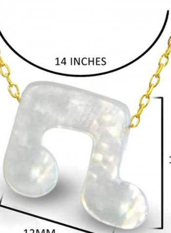 18 Karat Gold Musical Sign Shape Mother Of Pearl Necklace