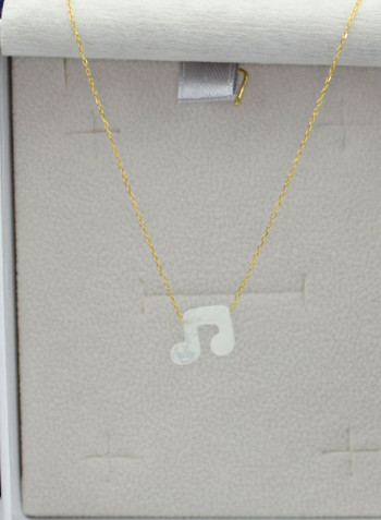18 Karat Gold Musical Sign Shape Mother Of Pearl Necklace