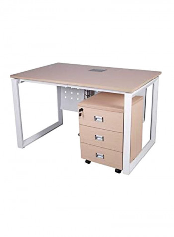 Modern Workstation Desk Beige