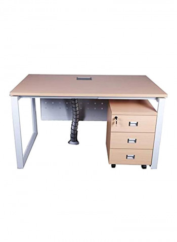 Modern Workstation Desk Beige