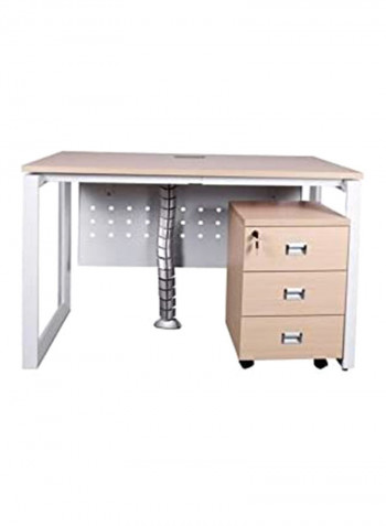 Modern Workstation Desk Beige