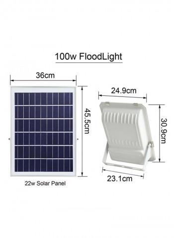 100W Waterproof 152 LEDs Solar Spot Light White 5x8centimeter