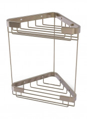 2-Tier Corner Shower Basket Silver 9.7x1.7x6.2inch
