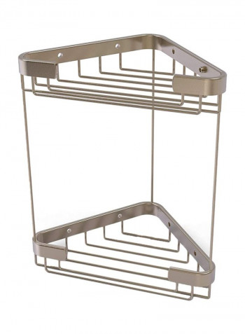 2-Tier Corner Shower Basket Silver 9.7x1.7x6.2inch