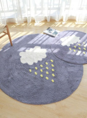 Nordic Style Cartoon Cloud Pattern Floor Mat Grey Lcm