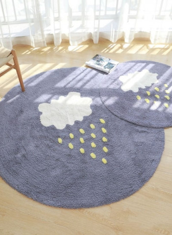 Nordic Style Cartoon Cloud Pattern Floor Mat Grey Lcm