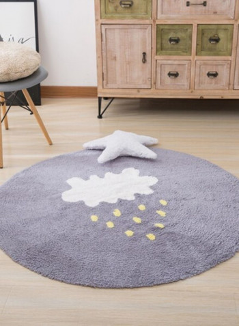 Nordic Style Cartoon Cloud Pattern Floor Mat Grey Lcm