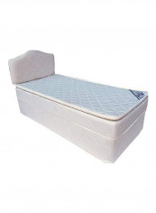 Deep Sleep Devan Bed With Headboard And Spring Pillow Top Mattress White 120 X 190cm