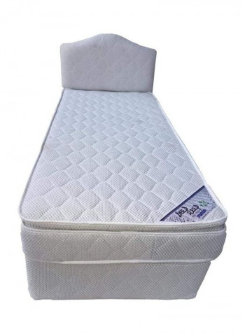 Deep Sleep Devan Bed With Headboard And Spring Pillow Top Mattress White 120 X 190cm