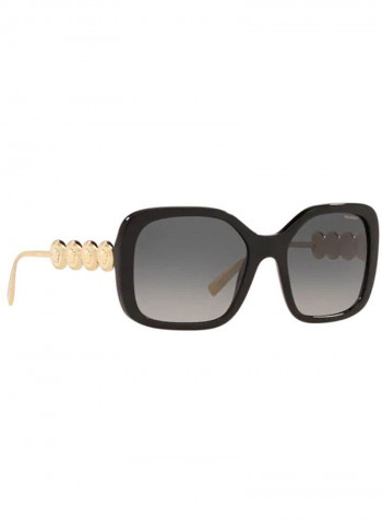 Women's Black Sunglasses With Dark Grey Lenses - Lens Size: 53 mm
