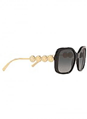 Women's Black Sunglasses With Dark Grey Lenses - Lens Size: 53 mm