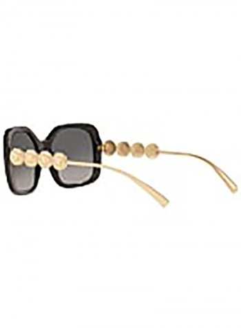 Women's Black Sunglasses With Dark Grey Lenses - Lens Size: 53 mm