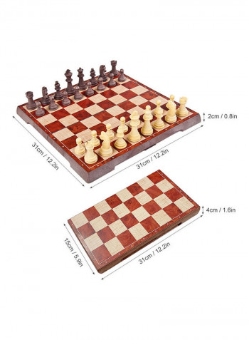 2-in-1 Magnetic Chess And Checkers Set 31x4x15cm