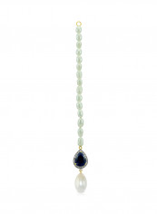 18 Karat Gold 0.12 ct Diamond Royal Indian Sapphire And Head Piece