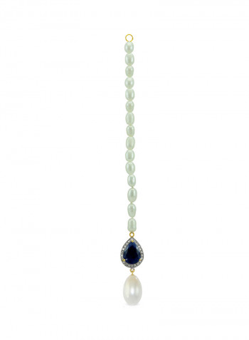 18 Karat Gold 0.12 ct Diamond Royal Indian Sapphire And Head Piece