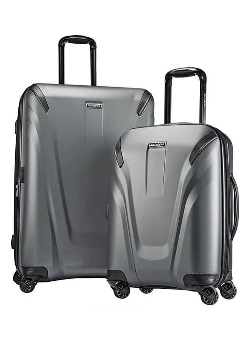2-Piece Trolley Luggage Bag Set Crystal Grey