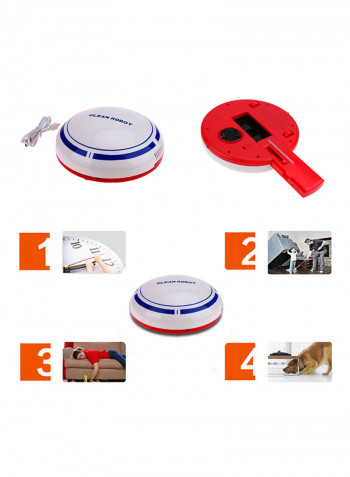 USB Charging Mini Wireless Intelligent Cartoon Sweeping Robot NF0125040001 White/Red/Blue