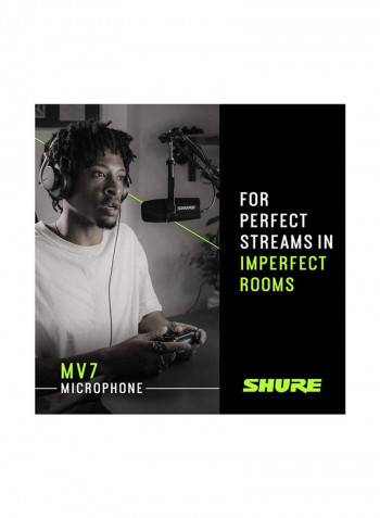 USB Podcast Microphone For Podcasting MV7-S Silver
