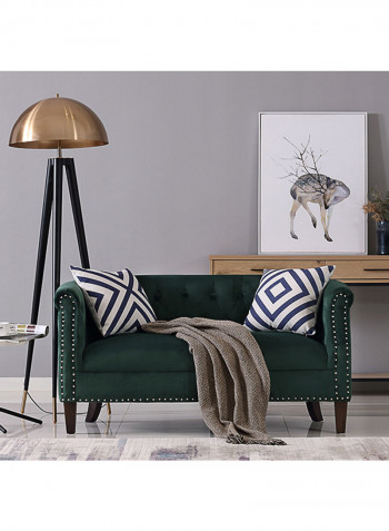 Lux 2-Seater Tufted Sofa Green 145x74x77centimeter
