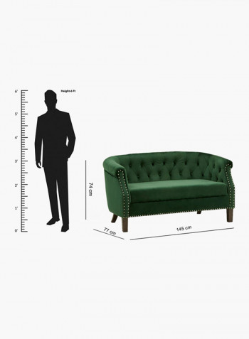 Lux 2-Seater Tufted Sofa Green 145x74x77centimeter