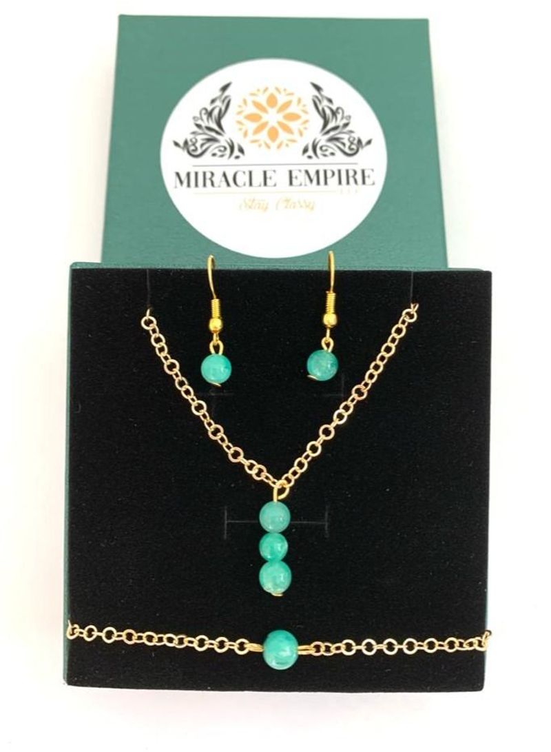 Necklace Earrings Bracelet Fashion Stylish Woman Gift Set