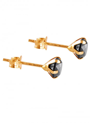 18 Karat Gold Diamond Solitaire Earrings
