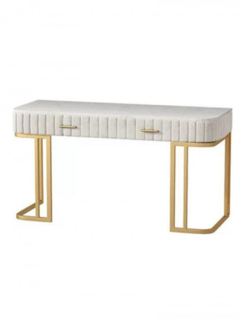 Dressing Table White/Gold 100x40x75cm