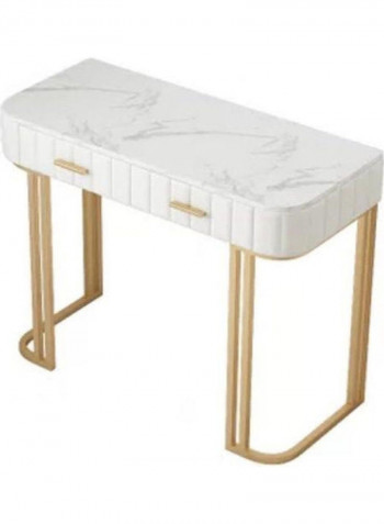Dressing Table White/Gold 100x40x75cm