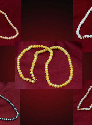 طقم مجوهرات ولآلئ من ذهب 18K
