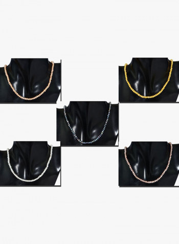 طقم مجوهرات ولآلئ من ذهب 18K