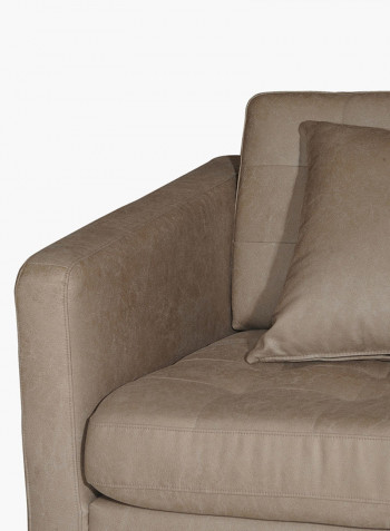 Torino Tufted Sofa With Cushion Beige 85x80x90centimeter