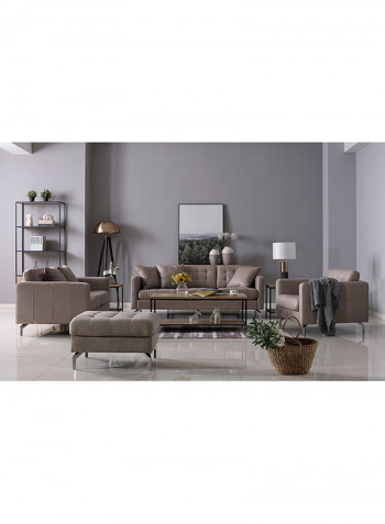 Torino Tufted Sofa With Cushion Beige 85x80x90centimeter