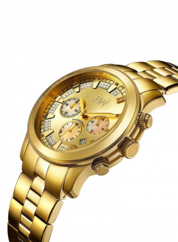 Men's Delano 0.20 Ctw Diamond 18K Gold-Plated Stainless-Steel Watch Jb-6218-E