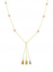 18 Karat Solid 3 Tone Gold Gradual Built In Pearl With Drop Pendant Necklace reviews 18 Karat Solid 3 Tone Gold Gradual Built In Pearl With Drop Pendant Necklace