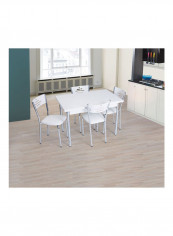 Snow 4 Seater Extendable Dining Set White 110x70x79cm