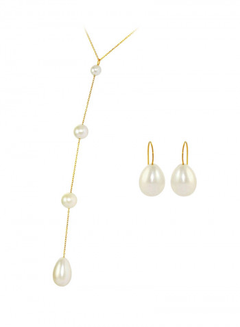 18 Karat Gold Gradual Pearl Jewellery Set