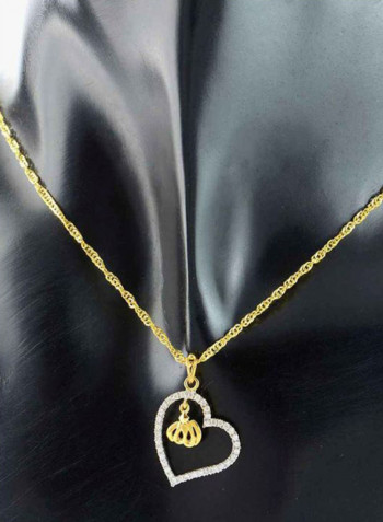 18 Karat Solid Gold Diamond Studded "Allah In The Heart" Pendant