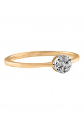 18 Karat Gold 0.06 Carat Diamond PS Napoli Promise Ring